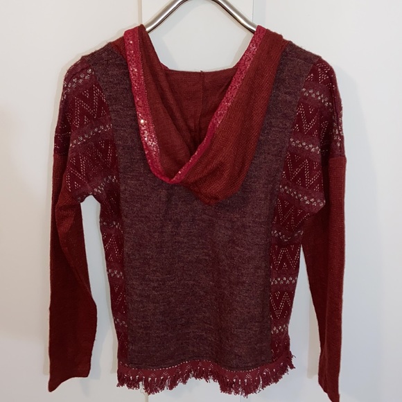 Miss Me Burgundy Hooded Sweatshirt - Picture 5 of 5